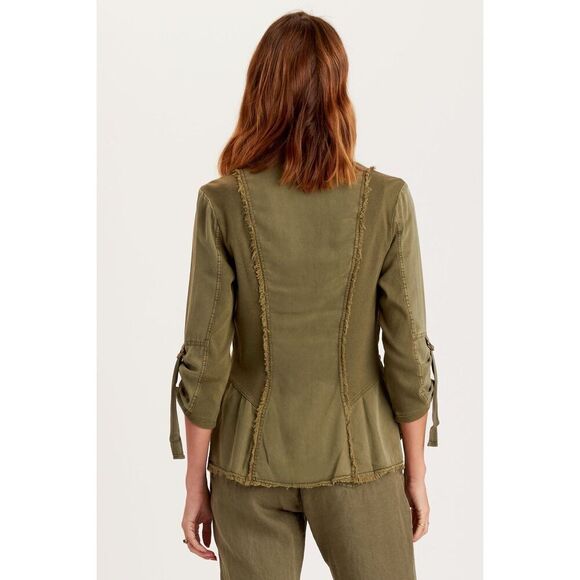 NWOT Anthropologie XCVI Military Green Utility Raphael Blazer - Combu Pigment si - Picture 2 of 15
